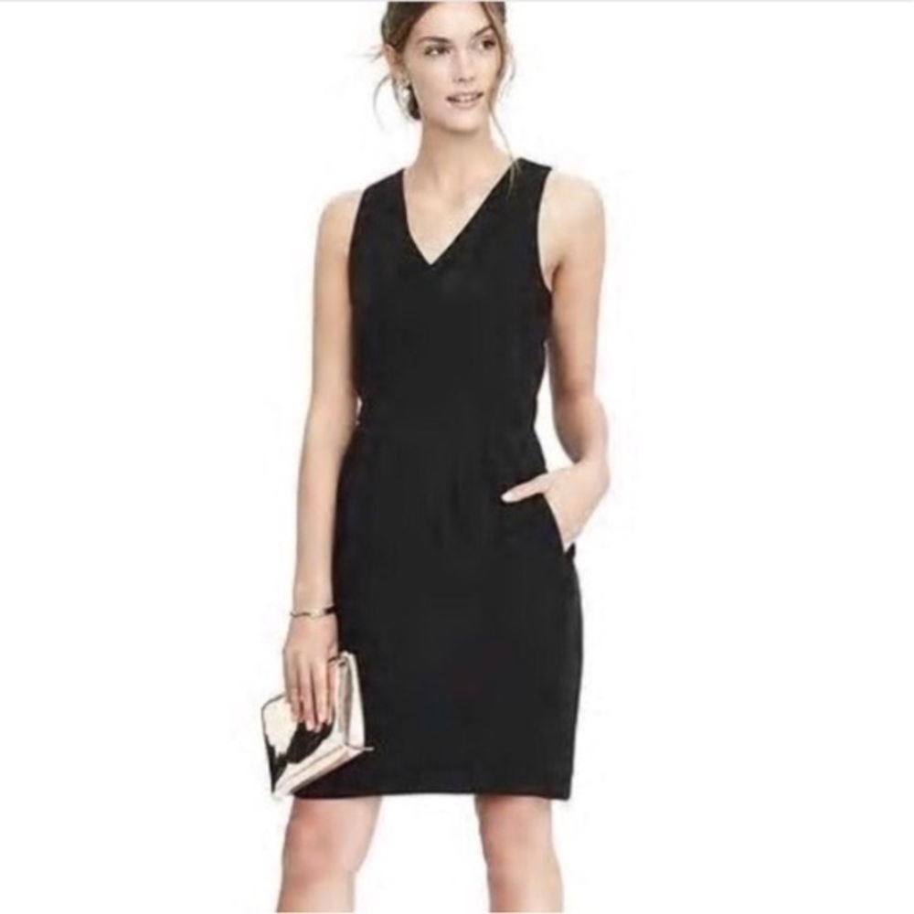 Banana Republic Black Bow Tie Back Dress